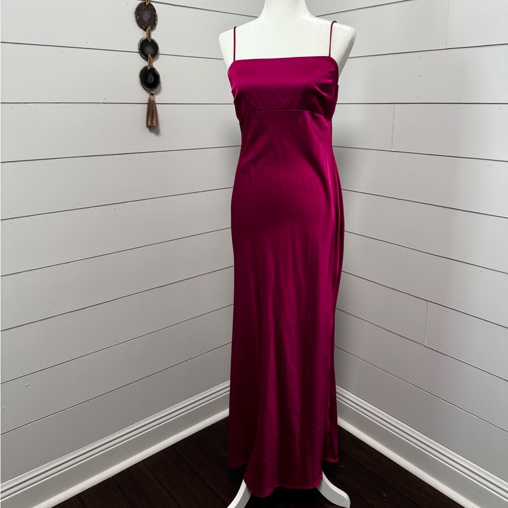 Abercrombie & Fitch Elegant Magenta Satin Dress